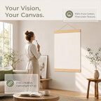 Blank Cotton Canvas Panels 3Pcs White Cotton Canvas Wooden Framed Artist Canvas Board with Hanging Rope for Acrylic, Oil, and Art Projects, Acrylic Pouring 11.7 * 8.2''