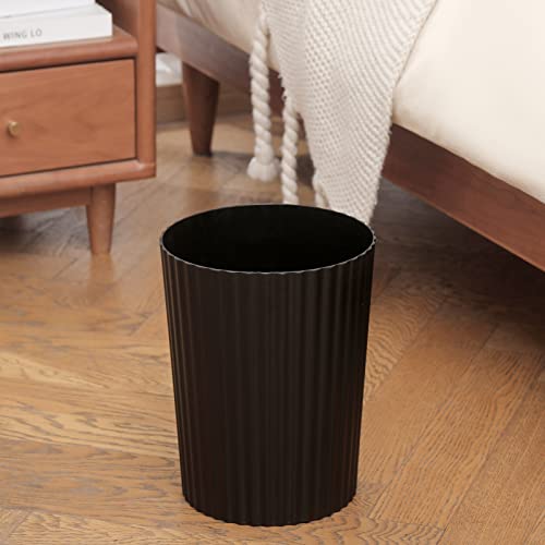 JiatuA Small Trash Can Plastic Wastebasket Round Garbage Container Bin for Bathroom, Kitchen, Bedroom, Home Office, College Dorm, Black 2 Pack - color: Black, size: 1.8 Gallons, 2 Pack