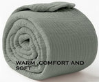 KyraHome 100% Organic Cotton Throw Blankets, 60"x80", Pre-Washed Plant Dyed, Lightweight Gauze Soft Muslin Blankets, Adults, Picnic, Travel, Summer, All Season, Sage Green - color: Sage Green, size: Large Throw