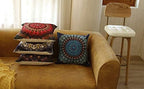 Jartinle Set of 4 Retro Floral Mandala Compass Medallion Bohemian Pillow Covers Boho Decor Hippie Throw Pillows Decorative for Sofa Couch 18 x 18
