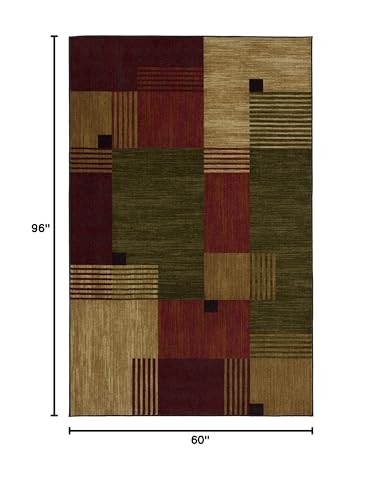 Mohawk Home Alliance Modern Geometric 5' x 8' Area Rug - Red - Perfect for Living Room, Dining Room, Office - size: 5' x 8' (Rectangular)