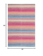 SAFAVIEH Montauk Collection Accent Rug - 3' x 5', Blue & Red, Handmade Flat Weave Boho Stripe Cotton, Ideal for High Traffic Areas in Entryway, Living Room, Bedroom (MTK851M) - color: Blue/Red, size: 3' x 5' (Rectangular)