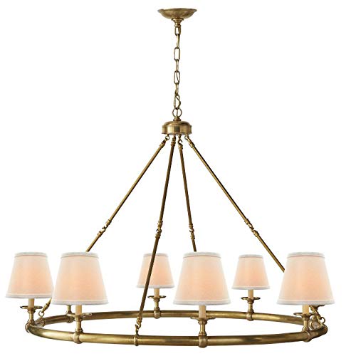 Small Lamp Shade Set of 6 Chandelier Shades 3" X 6" X 5" White Linen Lampshade Clip-On Bulb - color: White