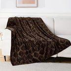 Exclusivo Mezcla Fleece Throw Blanket for Couch, Super Soft and Cozy Blankets All Season Use, Leaves Pattern, Plush Fuzzy Lightweight, Coffee, 50x60 Inch - color: Coffee, size: Throw(50"x60")