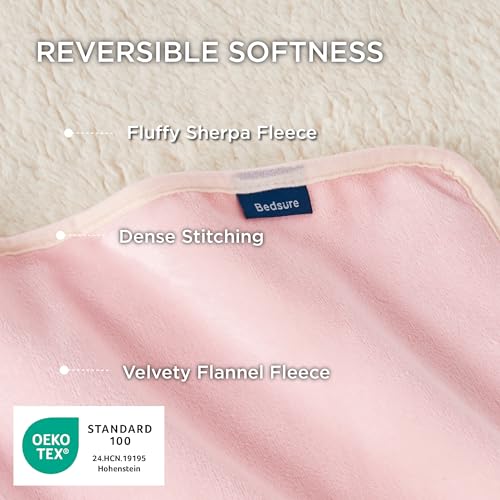 Bedsure Cat Blanket for Indoor Cats - Waterproof Calming Cat Blankets for Couch Protection, Sherpa Fleece Pet Blanket, Soft Plush Reversible Throw Furniture Protector, 40"x30", Pink - color: Azalea Pink, size: M(30x40")