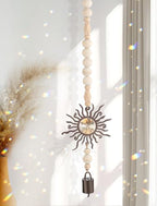 Wooden Wind Chimes with Suncatcher, Boho Hanging Windchimes Sun Catcher Home Decor, and Clear Crystal Prism - Suitable as a Gift for Mom and Women, Rainbow Maker for Windows, Porches, and Patios