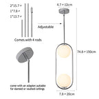 SeeU Chrome Pendant Lighting Mid Century Pendant Light Fixture Hanging Lighting Fixture with White Globe Glass Lampshade Pendant Chandelier for Kitchen Island Dining Room Bedroom - color: Chrome