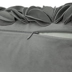 KINGROSE Handmade 3D Flower Accent Pillow Cover Decorative Throw Pillow Case Solid Soft Cushion Covers Velvet 12 x 20 Inches Grey - color: Dark Grey - Velvet
