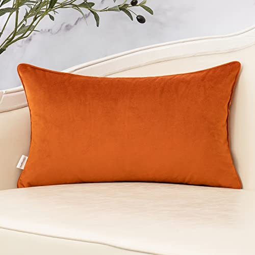 Yangest Orange Throw Pillow Cover Velvet Cushion Cover Branches Rectangular Pillowcase for Sofa Couch Bedroom Living Room, 12x20 Inch - color: Orange, size: 20" x 12" (Pack of 1)