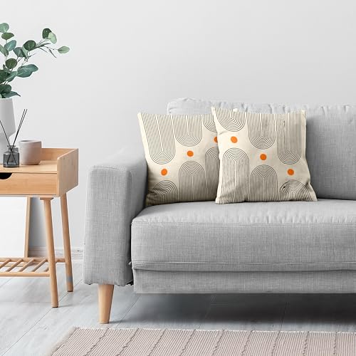 Boho Mid Century Throw Pillow Covers 18x18 Inches Modern Geometric Abstract Art Pillow Case Set of 2 Soft Velvet Couch Pillows Cushion Cover for Bed Sofa Living Room (Black, 18" x 18") - color: Black