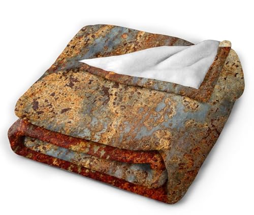 HGOD DESIGNS Brown Rust Colorful Metal Rusty Steel Iron Structure Blanket Throw Blanket Soft Comfortable for Sofa Chair Bed Office 50" x60 - color: Brown Rust, size: 50x60 inch
