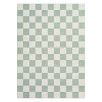 GarveeHome Checkered Sage Green 3x5 Washable Rug Geometric Diamond Dot Modern Soft Low-Pile Girls Small Rug for Bedroom Nursery Living Room Entryway Non-Slip TPE Backing - color: Sage Green, size: 3' x 5' (Rectangular)