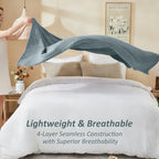 EMME Cotton Muslin Large Throw Blanket 4-Layer Couch Breathable Gauze Soft Lightweight Bed Blankets Adults Two-Tone Weave Design, Pre-Washed Softer Touch (Heather Teal, 50"x70") - color: 01 - Teal, size: Large Throw (50" X 70")