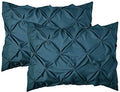 Elegant Comfort 2-Pack Sham Set Pinch Pleat Design, 1500 Premium Hotel Quality Microfiber, Stylish Design-Easy Care, Wrinkle and Stain Resistant, 2-Piece Sham Set, Pleated Standard/Queen, Navy - color: Navy, size: 26" x 20" (Pack of 2)