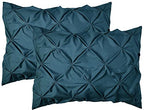 Elegant Comfort 2-Pack Sham Set Pinch Pleat Design, 1500 Premium Hotel Quality Microfiber, Stylish Design-Easy Care, Wrinkle and Stain Resistant, 2-Piece Sham Set, Pleated Standard/Queen, Navy - color: Navy, size: 26" x 20" (Pack of 2)