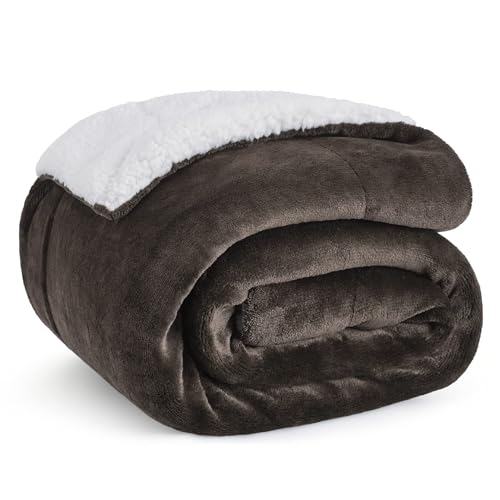 Bedsure GentleSoft Sherpa Fleece Throw Blanket for Couch, Non-Heated, Thick and Warm Throw for Women and Men, Soft Fuzzy Plush Blanket for Winter, Brown, 50x60 Inches - color: 05 - Brown, size: Throw (50" X 60")