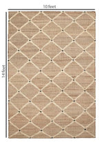 Hand Woven Jute Rug 10'x14' Area Rug - Rectangular Handcrafted Premium Geometric Design, Indoor Reversible Natural Fiber Rugs - Rustic Farmhouse Carpet for Living Room, Hallway, Bedroom - Natural - size: 10' x 14' (﻿Rectangular)