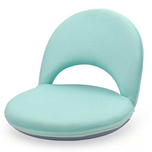 Floor Chair Floor Cushion Folding Padded Gaming Chair Adjustable 5-Position Floor Seat with Back Support for Kids Adult Great for Gaming Reading Meditating - color: Green