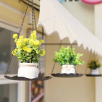 Hanging Planter for Indoor Outdoor, Plant Hanger, Hanging Plant Holder, Plant Pot Shelf Basket for Window Wall Ceiling Garden with Chains and Hooks, 2Pcs (Leaf) - style: Leaf