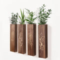 Wood Wall Planter Indoor Wall Decor for Living Room Bedroom, 4 Pack Pocket Vases for Dried Flowers Faux Greenery Plants - size: Medium