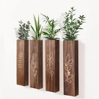 Wood Wall Planter Indoor Wall Decor for Living Room Bedroom, 4 Pack Pocket Vases for Dried Flowers Faux Greenery Plants - size: Medium