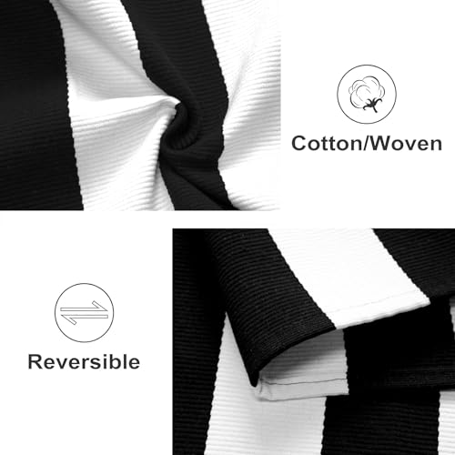 3'x5'Outdoor Rug,Black and White Striped Washable Front Porch Rug Farmhouse Cotton Woven Entry Rug Indoor Outdoor Area Rug for Porch/Home Entrace Decor/Bedroom/Layered Door Mats - color: Black White, size: 3' x 5' (Rectangular)