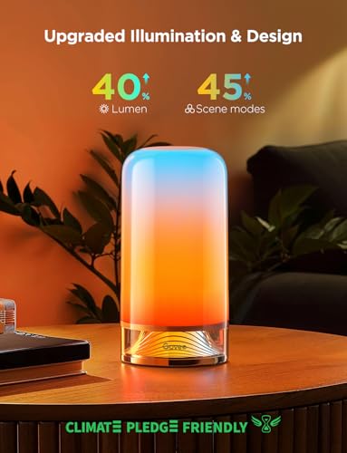 Govee RGBIC Smart Table Lamp 2, Touch Bedside Small Table Lamp Compatible with SmartThings, Matter, Alexa, Desk Lamp with 64 Scene Modes, Nightstand Lamp for Bedroom Living Room Night Light(Corded)