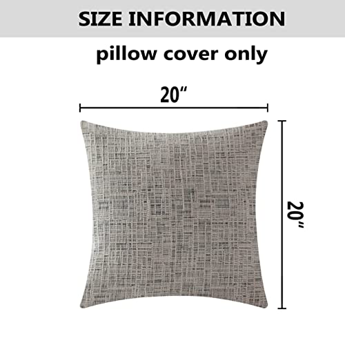 Home Brilliant Textured Throw Pillow Covers Chenille Stripe Velvet Pillowcases for Home Decoriation, Set of 2, 50x50 cm(20x20 inches), Cream Mix Black - color: Cream Mixed Black, size: 20" x 20" (Pack of 2)