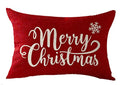 Happy Winter Snowflakes Merry Christmas Throw Pillow Cover Cushion Case Cotton Linen Material Decorative Lumbar 12X20 inches - color: Merry