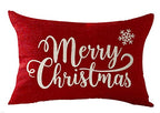 Happy Winter Snowflakes Merry Christmas Throw Pillow Cover Cushion Case Cotton Linen Material Decorative Lumbar 12X20 inches - color: Merry