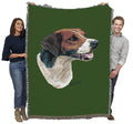 Pure Country Weavers English Foxhound Dog Woven Blanket Green by Robert May - Gift Cotton Tapestry Throw - Made in The USA - 72" x 54" - color: Green, size: 72" x 54"