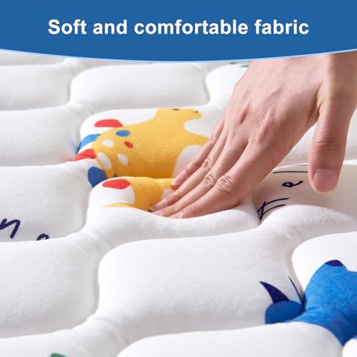 Odorless Premium Foam Baby Play Mat 36" x 36", Soft Microfiber Fabric Crawling Mat for Floor- Comfortable and Hypoallergenic, Non-Slip Cushioned Floor Playpen mat for Infants,Babies,Toddlers - color: A- Fun Dinosaur, size: 36" X 36"