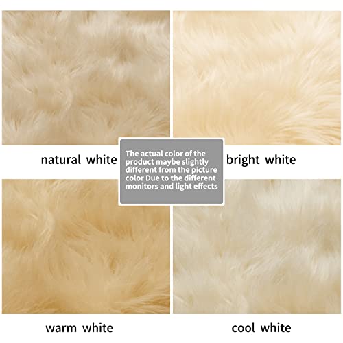 Faux Fur Rug Sofa Chairs Cover, Beige Small Rug for Bedroom, 2X3 Shaggy Furry Rugs for Kids Room, Shag Fluffy Rugs for Nursery Room, Soft Fuzzy Plush Carpet - color: Beige, size: 2' x 3' (Sheepskin)