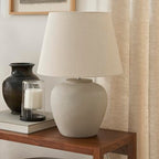 Nourison Home 20" Sand (Light Beige) Neutral Ceramic Table Lamp with Fabric Shade, Bedside Nightstand Lamp for Bedroom, Living Room, Entryway - color: Sand