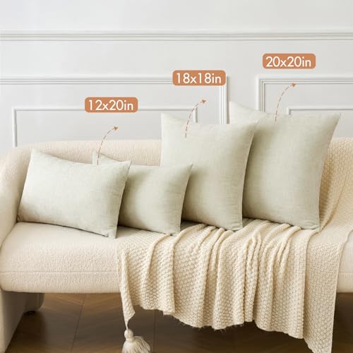 MIULEE Pack of 2 Cream Throw Pillow Covers 18x18 Inch Natural Soft Pillow Covers for Sofa Living Room Spring Home Decor Couch Solid Dyed Cases - color: Cream, size: 18" x 18" (Pack of 2)