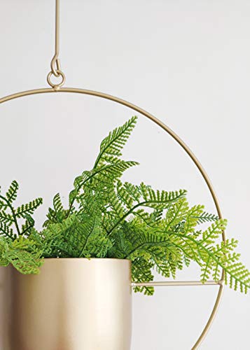 RISEON Boho Gold Metal Plant Hanger,Metal Wall and Ceiling Hanging Planter, Modern Planter, Mid Century Flower Pot Plant Holder, Minimalist Planter for Indoor Outdoor Home Decor - color: Gold, size: Round shape