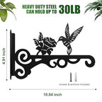 2-Pack Aesthetic Wall Plant Hanger Indoor and Outdoor – 10 Inch Metal Hanging Plant Bracket with Beautiful Bird Pattern – Anti Rust Plant Hooks for Hanging Plants, Bird Feeder, Wind Chime, Lantern - size: 2 Pack