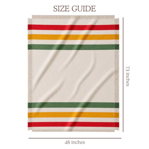 Prismatic Springs Striped Afghan Throw Blanket | Thick & Cozy | Cotton USA Made (73x48) - color: Prismatic Springs