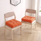 Tiita Chair Cushion Pads with Ties 18x18 Inch, Square Seat Floor Pillows Pad, Tufted Outdoor Patio Cushions, Dining Chairs Pillows Set of 2,Orange