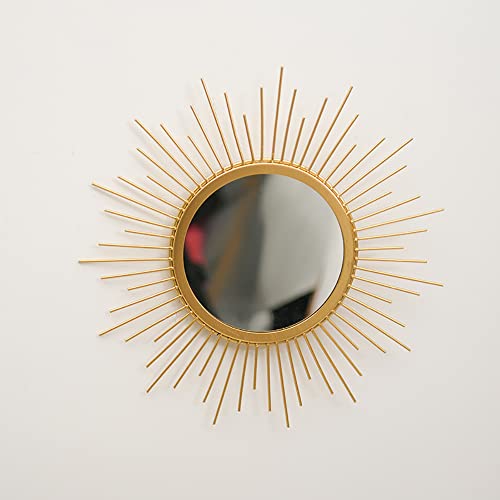 Gold Sunburst Mirror for Wall - Metal Room Decor & Home Decor, Boho Mirror Gifts for Women & Moms (Small, Sun) - color: Sun, size: 12"L x 2"W