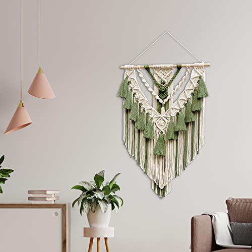 Bohemian Fringe Tassels Tapestry Wall Hanging Ornament Wedding Background Home Elegant Decoration Creative Gifts (Green) - color: Green