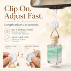 Vanilla Mist Hanging Car Air Freshener Diffuser, 15ml Reed Wick Essential Oil Bottle with Adjustable Rearview Mirror Clip, Long-Lasting Car Scent for Cars SUVs Trucks