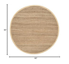 SAFAVIEH Natural Fiber Collection 5' Round Natural NF732A Handmade Farmhouse Premium Jute Area Rug - size: 5' (Round)