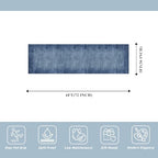 2x6ft Non-Slip Washable Kitchen Rug - Modern Carpet Runner for Hallway,Bedroom Bedside,Laundry Room,Entryway with Rubber Backing – Abstract Neutral Low-Pile Thin (Navy Blue,2x6) - color: Navy Blue, size: 2' x 6' (Rectangular)
