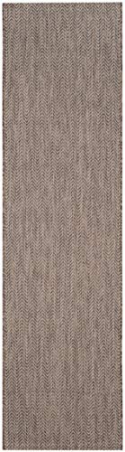 SAFAVIEH Outdoor Runner Rug 2'3"x6'7" - Courtyard Collection - Coastal Design, Brown & Beige, Durable & Easy Cleaning, Ideal for Patio, Entryway, Mudroom (CY8022-36321) - color: Brown/Beige, size: 2'3" x 6'7" (Runner)