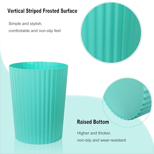 JiatuA Small Trash Can Plastic Wastebasket Round Garbage Container Bin for Bathroom, Kitchen, Bedroom, Home Office, College Dorm, Light Blue - color: Light Blue, size: 1.8 Gallons