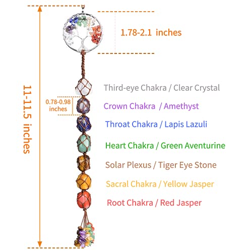 Handmade Crystal Window Car Hanging Ornaments 7 Chakra Home Decoration Feng Shui Ornament Car Decoration Christmas Decorations Ornaments (Chakra-Round) - color: A-style 11