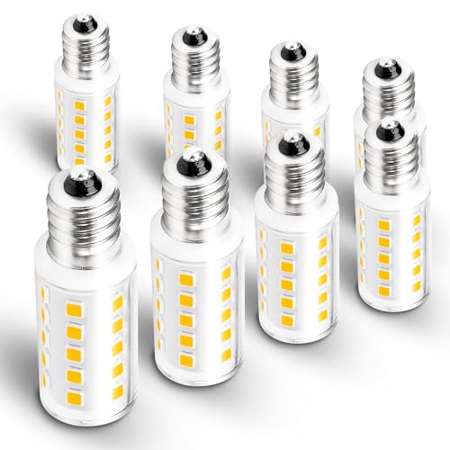 Dimmable Himalayan Salt Lamp Bulbs 15W-40W AC120V 400lm 2700K Warm White S6 C7 T20 4W E12 Mini Candelabra Base for Salt Rock Lamps & Baskets Night Light Decorative String Light Christmas, 8 Pack - color: 2700k Warm White, size: 4 Watt-Dimmable-8 Pack