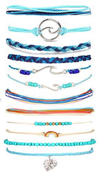 choice of all String Bracelets for Women Boho Wave Surfer Beach Wear Cute Bracelets Set Summer Friendship Jewelry Accessories Beach Stuff - color: D2:12 pcs blue orange surfer bracelets
