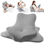 Reading Pillow for Bed, Leaning, Lying and Prone, Ergonomic Memory Foam Bed Wedge Pillow for Headboard, Floor Cushions, Chin & Back Support Pillows on Bedrest Couch Floor- Grey